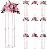 Gėlių stovų rinkinys vestuvėms 10 vnt. 80 cm, akrilo laminuota apdaila, aukso spalvos
