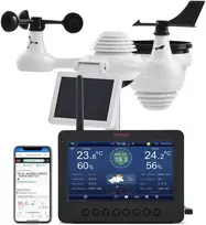 Meteorologinė stotelė, WiFi, 7 in 1, 186 mm (7 col.) TFT ekranas, belaidis lauko jutiklis