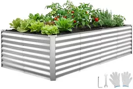 Pakelta stačiakampė metalinė lysvė, 2400 x 1200 x 620 mm, be dugno, antikorozinė, daržovėms, gėlėms ir augalams auginti sode