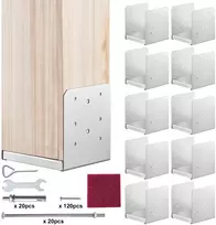 Medinių stulpų atramų komplektas, 10 vnt., 149 x 143 x 160 mm, anglinio plieno pagrindai stulpų, turėklų, terasų tvirtinimui