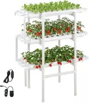 Hidroponikos auginimo sistema, 3 lygiai, 108 vietų, UPVC vamzdžiai, laikmatis
