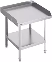 Nerūdijančio plieno darbo stalas 610x610x660 mm. apvadas iš 3 pusių. maistui. sidabrinis