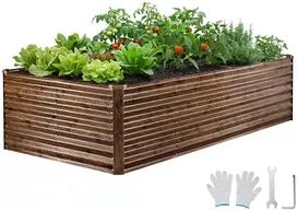 Pakelta lauko sodo lysvė, 2400x1200x620 mm, atspari korozijai, medžio spalvos