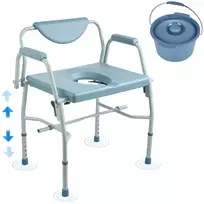 Kilnojamas tualeto krėslas, atlenkiami porankiai, apkrova 453,6kg, 7 l kibiras