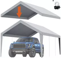 Pakeičiama viršutinė danga automobilio/garažo stogeliui, 20' x 12' (6,1 x 3,66 m), UV atspari, nepramirkstanti