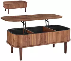 Pakeliamo stalviršio kavos staliukas su daiktadėže. 1000x480x405-545 mm. MDP