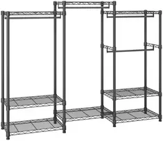 Drabužių stovas su 8 lentynomis ir 4 pakabų strypais, 1740x450x1800 mm, apkrova 362 kg