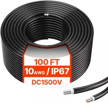 Saulės panelės prailginimo kabelis 30,48 m, 6 mm²/10 AWG, IP67