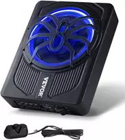 Žemo profilio garsiakalbis po sėdyne su mėlyna apšvieta, 254mm, 440W, įmontuotas stiprintuvas