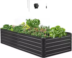 Pakelta lauko sodo gėlinė 2032 x 1016 x 470 mm, atviro dugno konstrukcija, didelė pakelta lysvė daržovėms ir gėlėms auginti