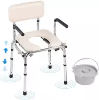 Kilnojamas tualeto krėslas su minkšta sėdyne, apkrova 158,8kg, 5,8 l kibiras