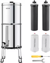 Gravitacinė vandens filtravimo sistema 7+7.5L. 2 anglies ir 2 defluorinimo filtrai. kemperiams