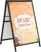 Dvipusis plakatų stovas ant šaligatvio, 61x91 cm, skaidri PVC danga, lauko renginiams