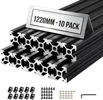 Aliuminio profiliai 2020. 1220 mm. 10 vnt.. anoduoti su T formos grioveliu. 3D spausdintuvams. CNC