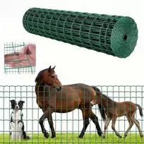 Tvoros tinklo ritinys 1.2x25 m. cinkuoto plieno vielos 2.1 mm. gyvuliams. žalias