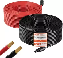 Saulės modulio prailgintuvo kabelis 6 mm², MC4 jungtys, 19,81 m, 30 A, -40°C iki 90°C