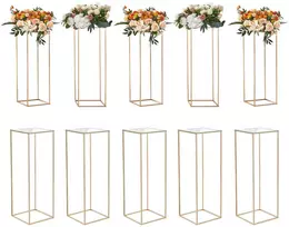 Vestuvių gėlių stovai. kubiniai. 10 vnt.. auksinio metalo. aukštis apie 80 cm