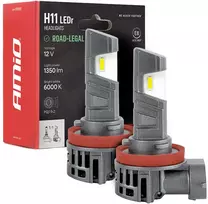 LED automobilių lemputės AMIO H11 18W (E-Mark R37) legalios keliuose