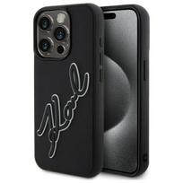 Karl Lagerfeld 3D Rubber dėklas iPhone 15 Pro Max – juodas