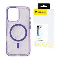 Wozinsky Glitter MagSafe dėklas Samsung Galaxy S25+ – violetinis