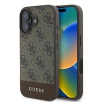 Guess 4G Bottom Stripe dėklas iPhone 16 Plus 6.7 – rudas