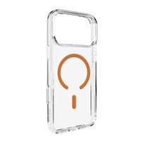 Puro Lite Mag TPU+PC Dėklas, suderinamas su MagSafe, skirtas iPhone 17 Pro Max - skaidrus su oranžiniu žiedu