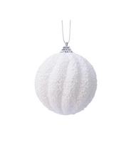 Kalėdinis eglės žaisliukas SNOWBALL SUGAR, baltos sp., 8 cm, 1 vnt
