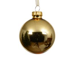 Stiklinis kalėdinis eglės žaisliukas BAUBLE SHINY, auksinės sp., 10 cm, 1 vnt