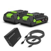 DVIEJŲ 2.0Ah AKUMULIATORIŲ IR 140W KROVIKLIO KOMPLEKTAS USB-C 24V 2X2.0Ah +140W K2D4DEAA1
