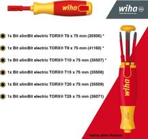 Wiha Atsuktuvas su antgalių dėtuvu, Liftup Electric Phillips, Slot su 6 Slimbit antgaliais lizdinėje plokštelėje (38612), Vde patikrintas, vienetais patikrintas, antgaliai rankenoje, patvarus, universalus, antgalių rinkinys, antgalių laikiklis, vietą taup