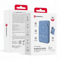 Forcell F-Energy MagStand Qi2 F5K10 išorinė baterija, suderinama su MagSafe, QC3.0, PD3.0, 20 W, 5000 mAh, balta