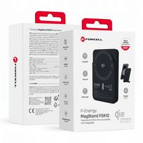 Su MagSafe suderinama išorinė baterija Forcell F-Energy MagStand QI2 F5K10, QC3.0, PD3.0, 20 W, 5000 mAh, juoda