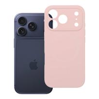 Dėklas, skirtas iPhone 18 Pro / 17 Pro: Silicone 2 mm, su kameros apsauga, spalva – pudros rožinė