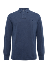 Polo Ralph Lauren - Custom Slim Fit Mesh Polo Shirt - Marškinėliai ilgomis rankovėmis - Mėlyna