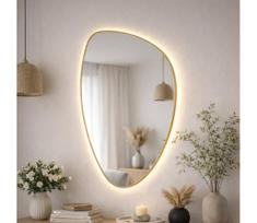 Baltica Design- LED veidrodis su apšvietimu STONE FLUID 15W/230V 2700K 92x55 cm IP65 auksinis