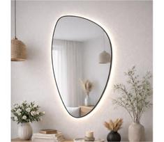 Baltica Design-LED Veidrodis su apšvietimu STONE FLUID 15W/230V 4500K 92x55 cm IP65 juodas