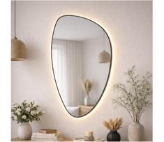 Baltica Design-LED Veidrodis su apšvietimu STONE FLUID 15W/230V 2700K 92x55 cm IP65 juodas