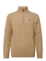 Polo Ralph Lauren - Cable-Knit Quarter-Zip Sweater - Megztinis - Smėlio