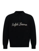 Polo Ralph Lauren - Relaxed Fit Logo Wool-Blend Sweater - Polo marškinėliai ilgomis rankovėmis - Juoda