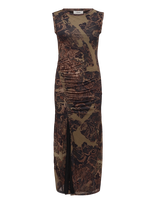 Topshop - Tscaisa Mesh Check Tapestrymaxi Jrs - Ilga suknelė - Ruda