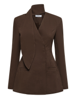 Topshop - Tsasli Scarf Detail Blazer - Vieneilės striukės - Ruda