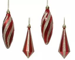 Eglutės žaisliukas Decoris 028106, aukso/raudonas, plastikas