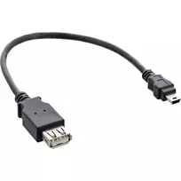 InLine USB 2.0 laidas A lizdas / Mini 5 kontaktų kištukas 0,2 m, juodas