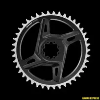 Priekinė žvaigždė SRAM ROAD 42T DM X-SYNC 6.5MM OFFSET - BLACK/SILVER (RED FORCE E1) Including 8 chainring bolts