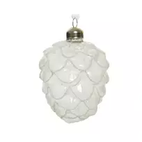 Eglutės žaisliukas Decoris 125210, baltas, stiklas