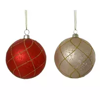 Eglutės žaisliukas Decoris Antique, aukso/raudonas, 8 cm