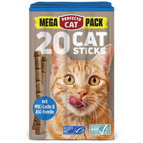 Perfecto Cat Catsticks skanėstai su lašiša ir upėtakiu katėms, 20 vnt.