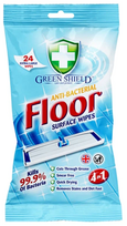Green Shield care and Protect™ antibakterinės grindų valymo drėgnos servetėlės 4in1 x24