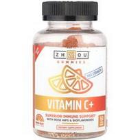 Zhou Nutrition, Vitaminas C+, apelsinų skonio, 60 veganiškų guminukų