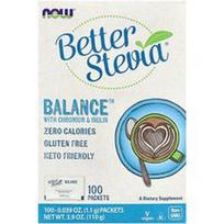 NOW Foods, „Better Stevia®“, „Balance™“ su chromu ir inulinu, 100 pakelių po 0,039 uncijos (1,1 g)